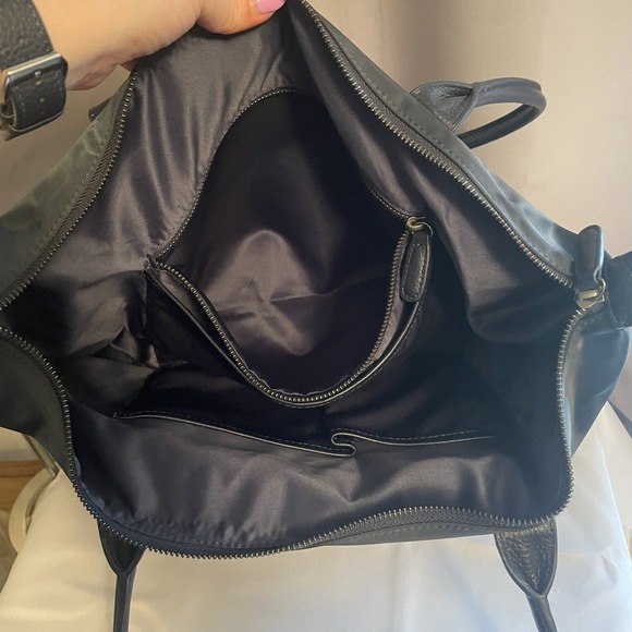 DORIS & JACKY Tote Bag Women Large Lightweight Leather Nylon Work Travel Blue - Picture 8 of 15